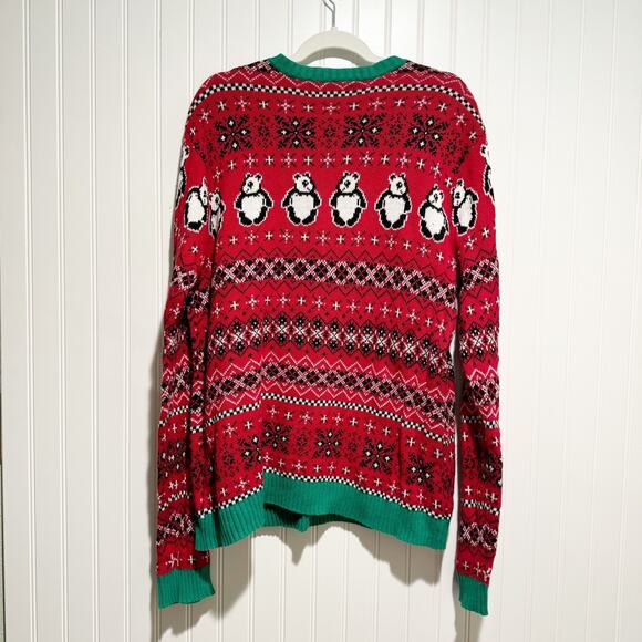 33 Degrees Panda Christmas Sweater Fair Isle Mens Large - Picture 6 of 6